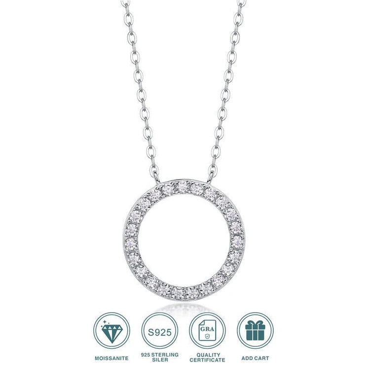 Moissanite Multi-Layer Geometric Cross Chain Necklace 925 Silver – 23 Stones | Charmsolo