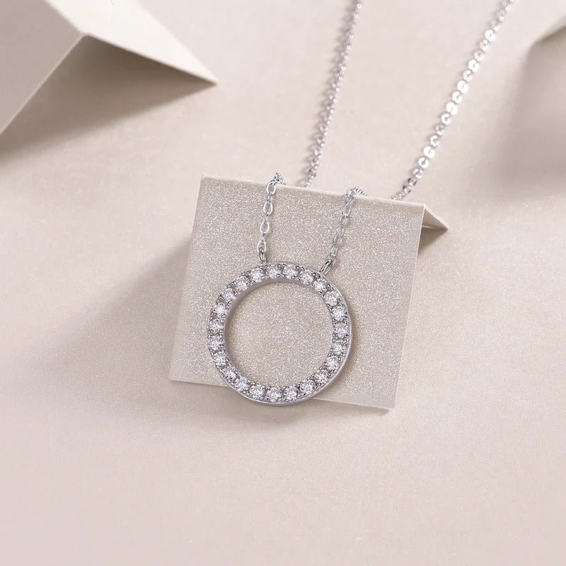 Moissanite Multi-Layer Geometric Cross Chain Necklace 925 Silver – 23 Stones | Charmsolo