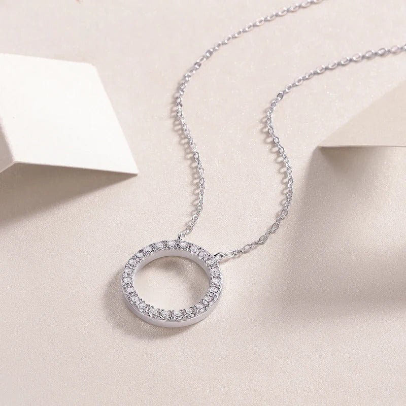 Moissanite Multi-Layer Geometric Cross Chain Necklace 925 Silver – 23 Stones | Charmsolo