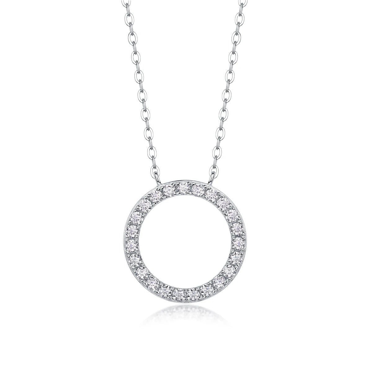 Moissanite Multi-Layer Geometric Cross Chain Necklace 925 Silver – 23 Stones | Charmsolo