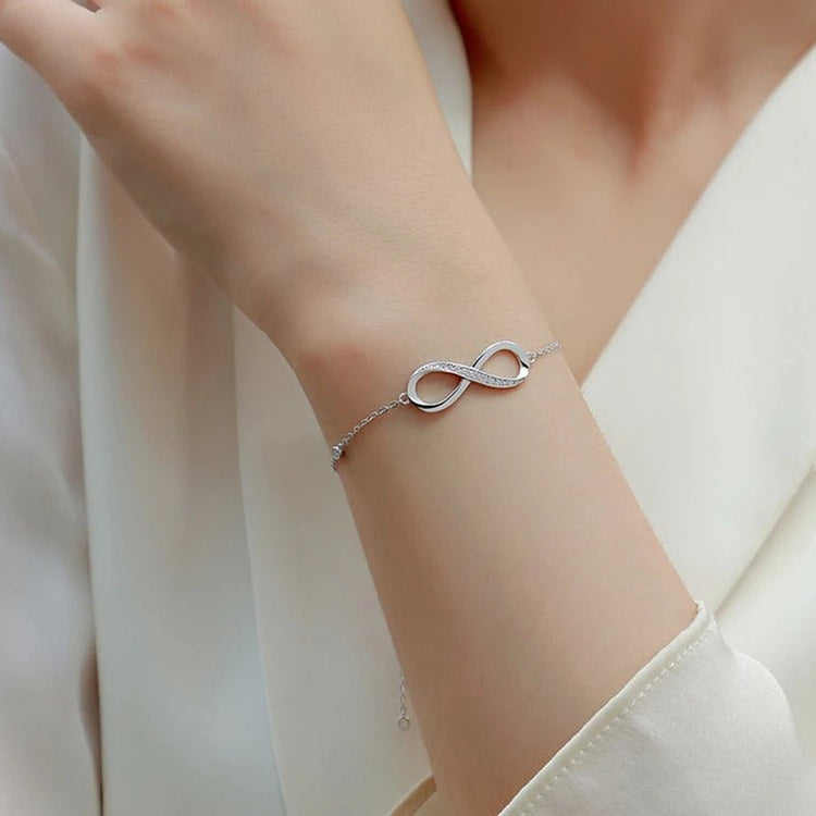 Charmsolo VVS1 Moissanite 925 Sterling Silver Infinity Bracelet for Women | L13977