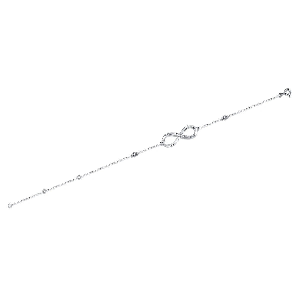 Charmsolo VVS1 Moissanite 925 Sterling Silver Infinity Bracelet for Women | L13977