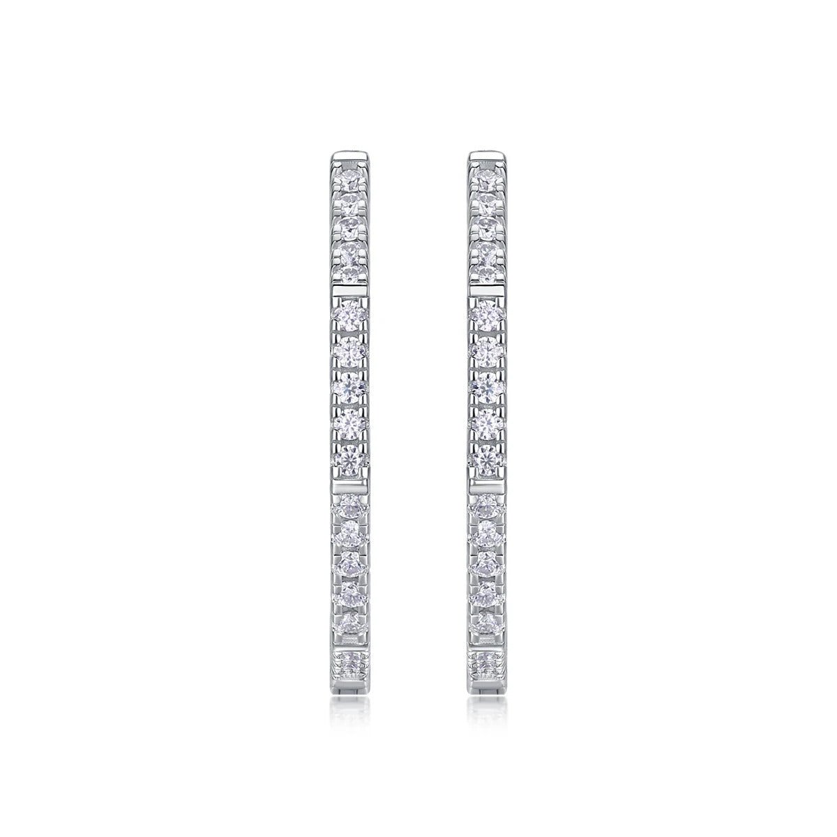 Circle Moissanite Stud Earrings | S925 Silver 18K Platinum Plated | 36 VVS1 Eight Hearts & Arrows | GRA Certified | Charmsolo