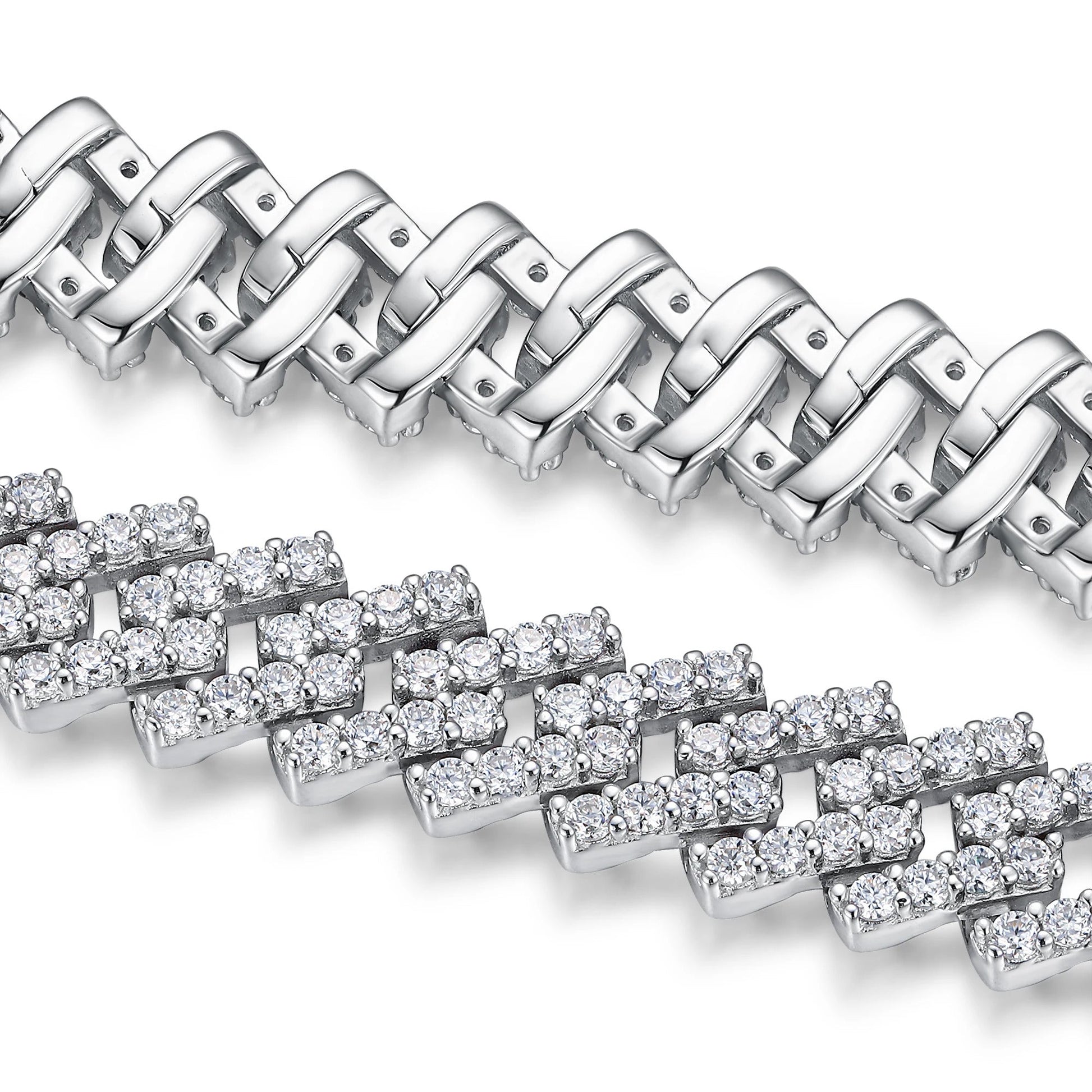 Cuban Moissanite Chain Bracelet | S925 Silver 18K Gold Plated | 365 Eight Hearts & Arrows Stones | GRA Certified | Charmsolo