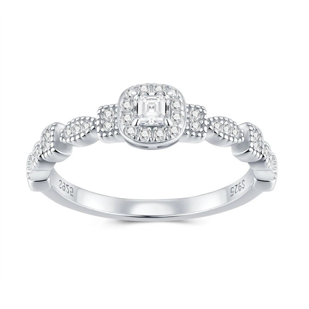 Cushion Cut Moissanite Halo Ring | S925 Silver | CZ Halo | Dual Certified | Affordable Luxury | Charmsolo