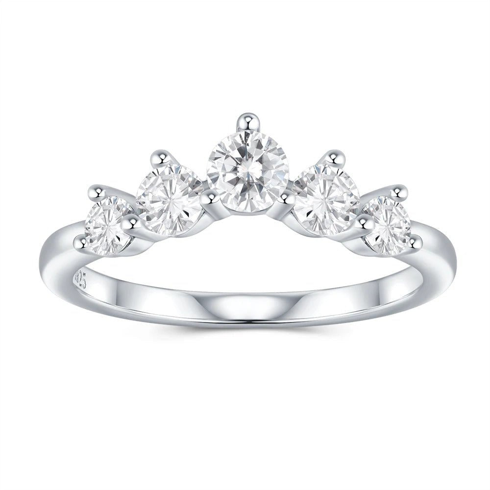 Five-Stone Teardrop Moissanite Ring | S925 Silver Thick 18K Gold Plated | VVS1 D-Color | Instagram Style | Charmsolo
