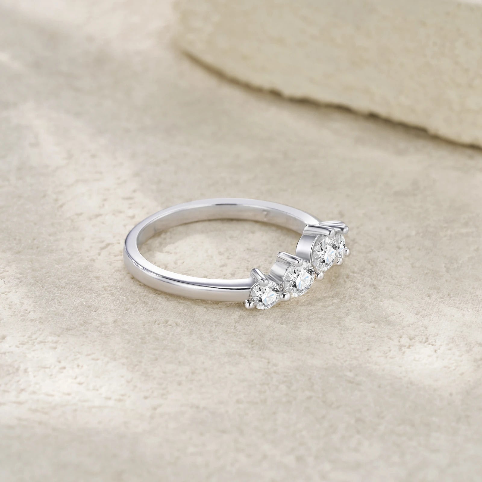 Five-Stone Teardrop Moissanite Ring | S925 Silver Thick 18K Gold Plated | VVS1 D-Color | Instagram Style | Charmsolo