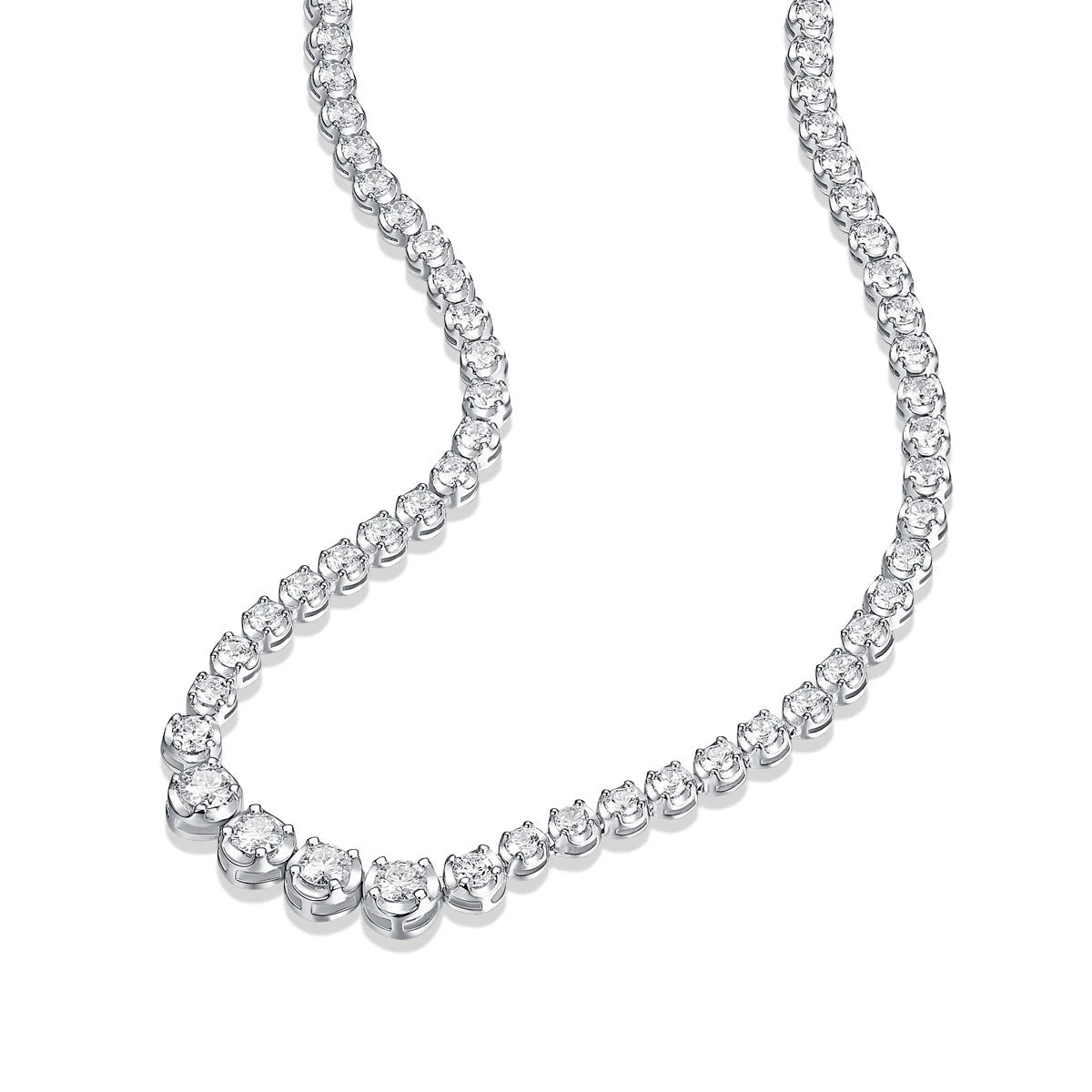 Four-Stone Moissanite Clavicle Chain Necklace | S925 Silver 18K Gold Plated | 4 × 4mm VVS1 D-Color | GRA Certified | Charmsolo