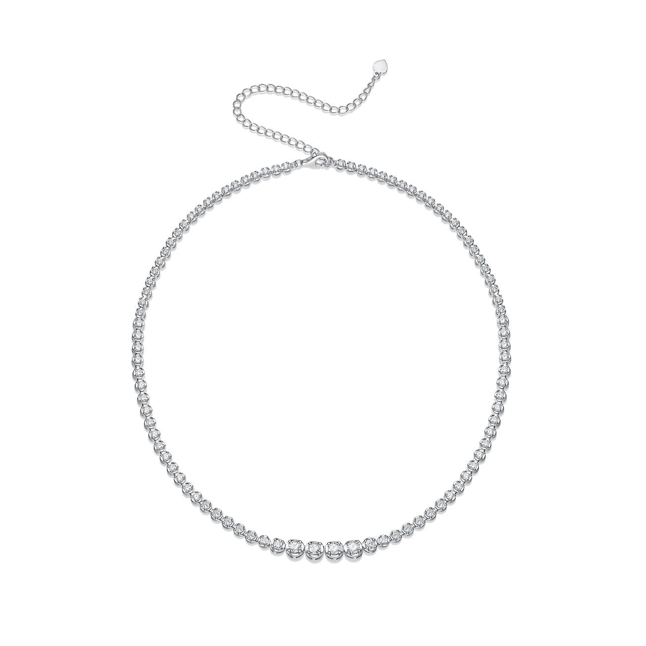 Four-Stone Moissanite Clavicle Chain Necklace | S925 Silver 18K Gold Plated | 4 × 4mm VVS1 D-Color | GRA Certified | Charmsolo
