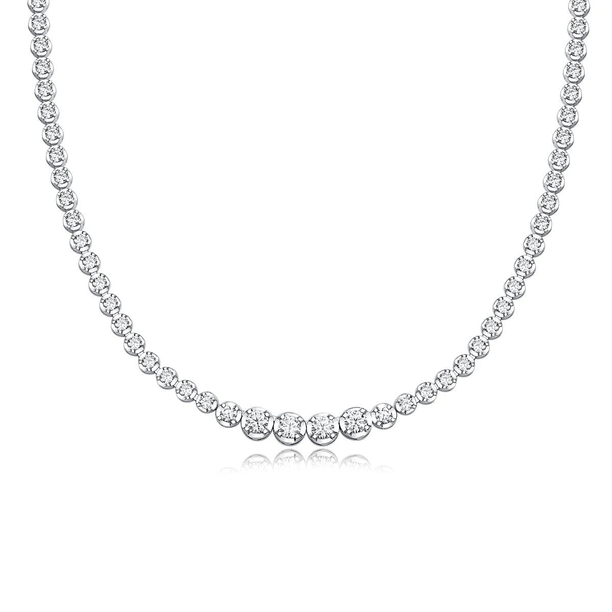 Four-Stone Moissanite Clavicle Chain Necklace | S925 Silver 18K Gold Plated | 4 × 4mm VVS1 D-Color | GRA Certified | Charmsolo