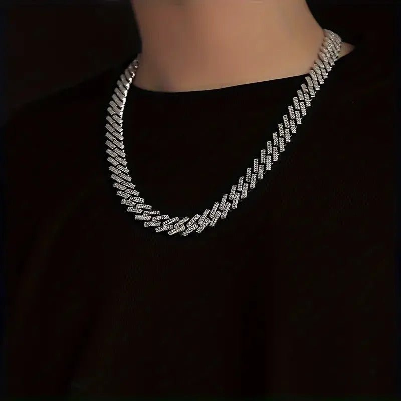 Full Pavé Moissanite Cuban Chain Necklace | S925 Silver 18K Gold Plated | 1.5mm Eight Hearts & Arrows | Hip Hop | GRA Certified | Charmsolo