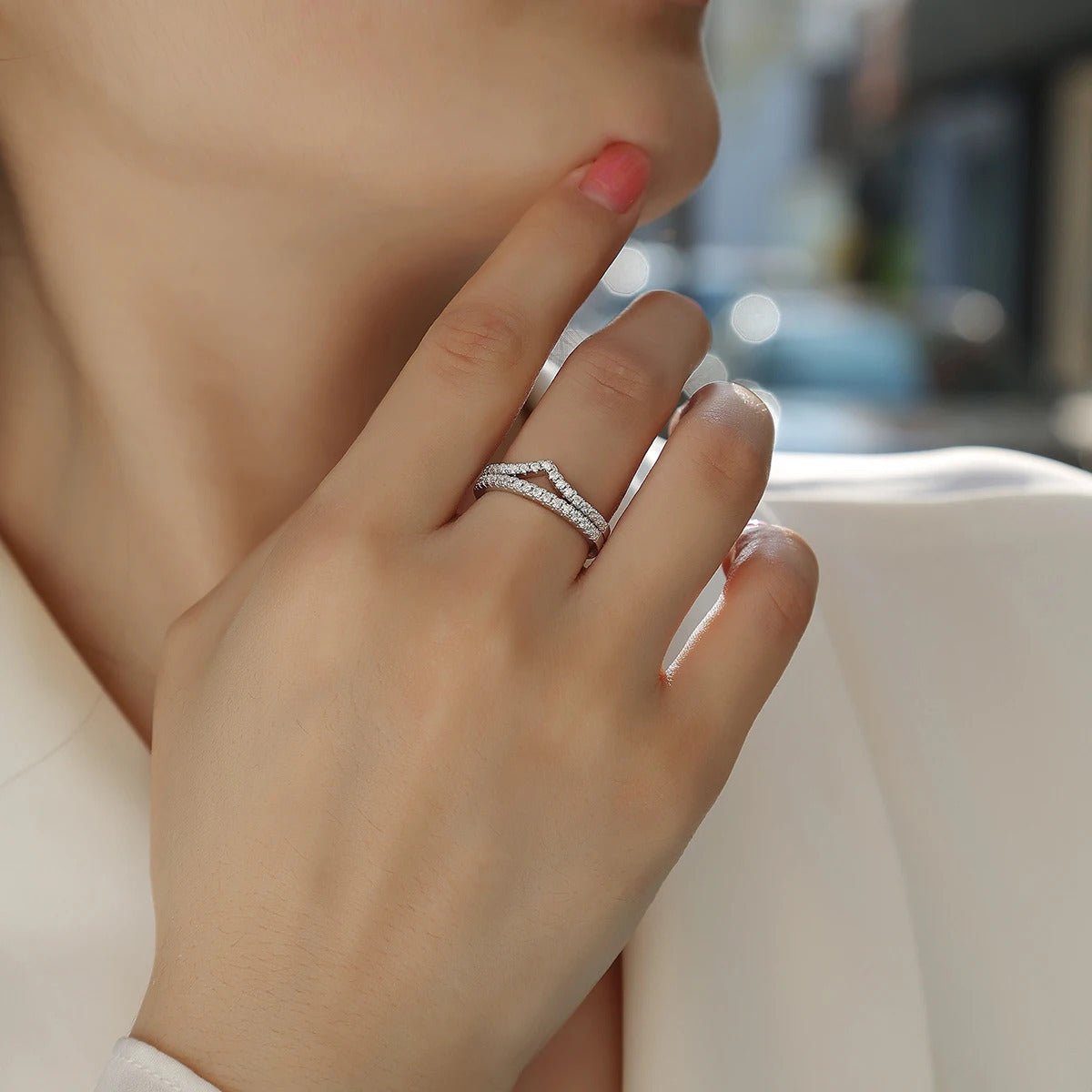 Full Pavé Moissanite Stackable Ring Set | S925 Silver 18K Gold Plated | 33 VVS1 D-Color Stones | GRA Certified | Charmsolo