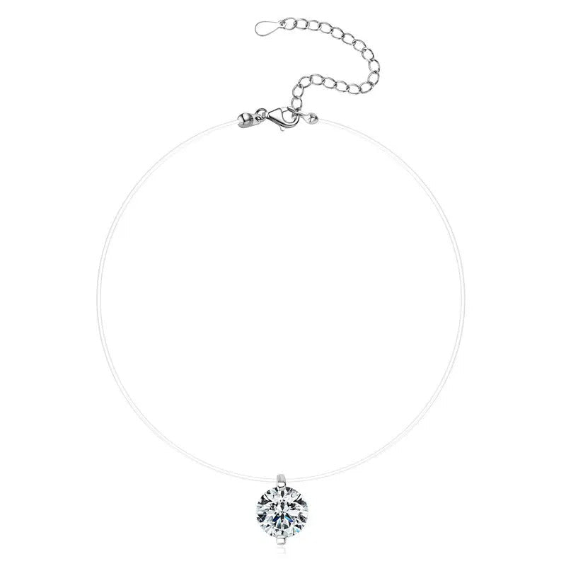 Mermaid Tear Moissanite Necklace | 0.5–3ct | S925 Silver 18K Gold Plated | Invisible Line | GRA Certified | Charmsolo