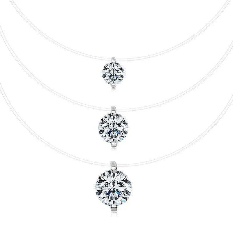 Mermaid Tear Moissanite Necklace | 0.5–3ct | S925 Silver 18K Gold Plated | Invisible Line | GRA Certified | Charmsolo
