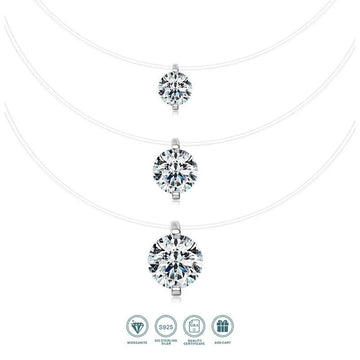 Mermaid Tear Moissanite Necklace | 0.5–3ct | S925 Silver 18K Gold Plated | Invisible Line | GRA Certified | Charmsolo