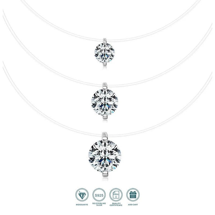 Mermaid Tear Moissanite Necklace | 0.5–3ct | S925 Silver 18K Gold Plated | Invisible Line | GRA Certified | Charmsolo