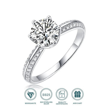 Moissanite Adjustable Ring 925 Silver – 0.5ct & 1ct VVS1 D Color GRA | Charmsolo