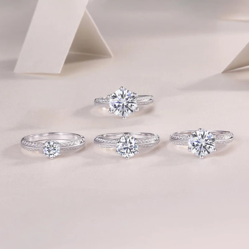 Moissanite Adjustable Ring 925 Silver – 0.5ct & 1ct VVS1 D Color GRA | Charmsolo