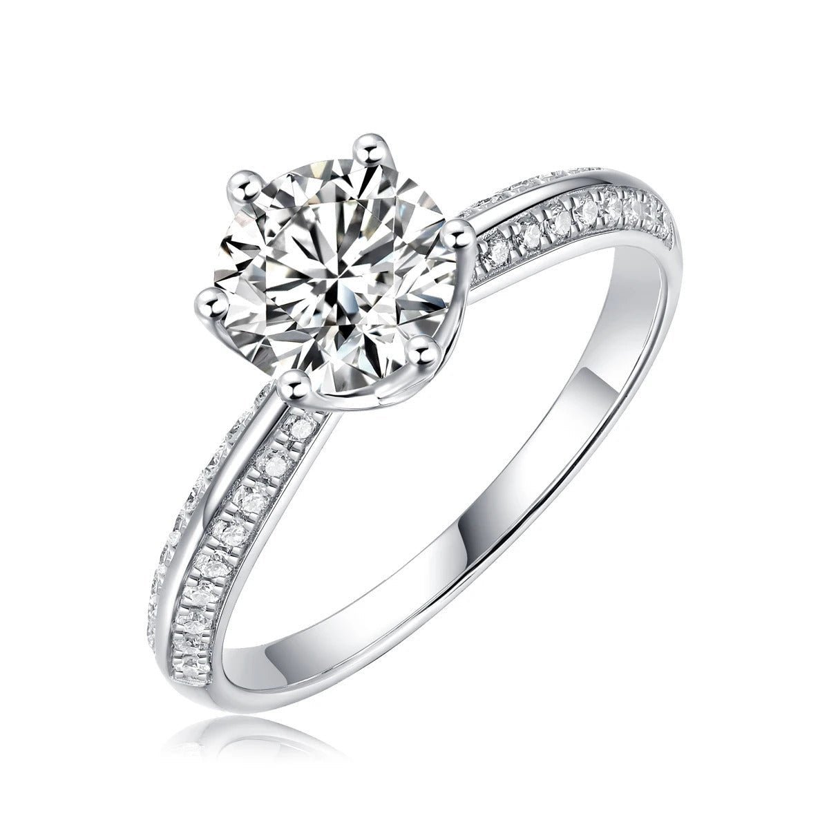 Moissanite Adjustable Ring 925 Silver – 0.5ct & 1ct VVS1 D Color GRA | Charmsolo