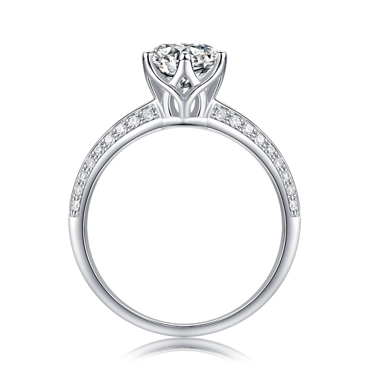 Moissanite Adjustable Ring 925 Silver – 0.5ct & 1ct VVS1 D Color GRA | Charmsolo