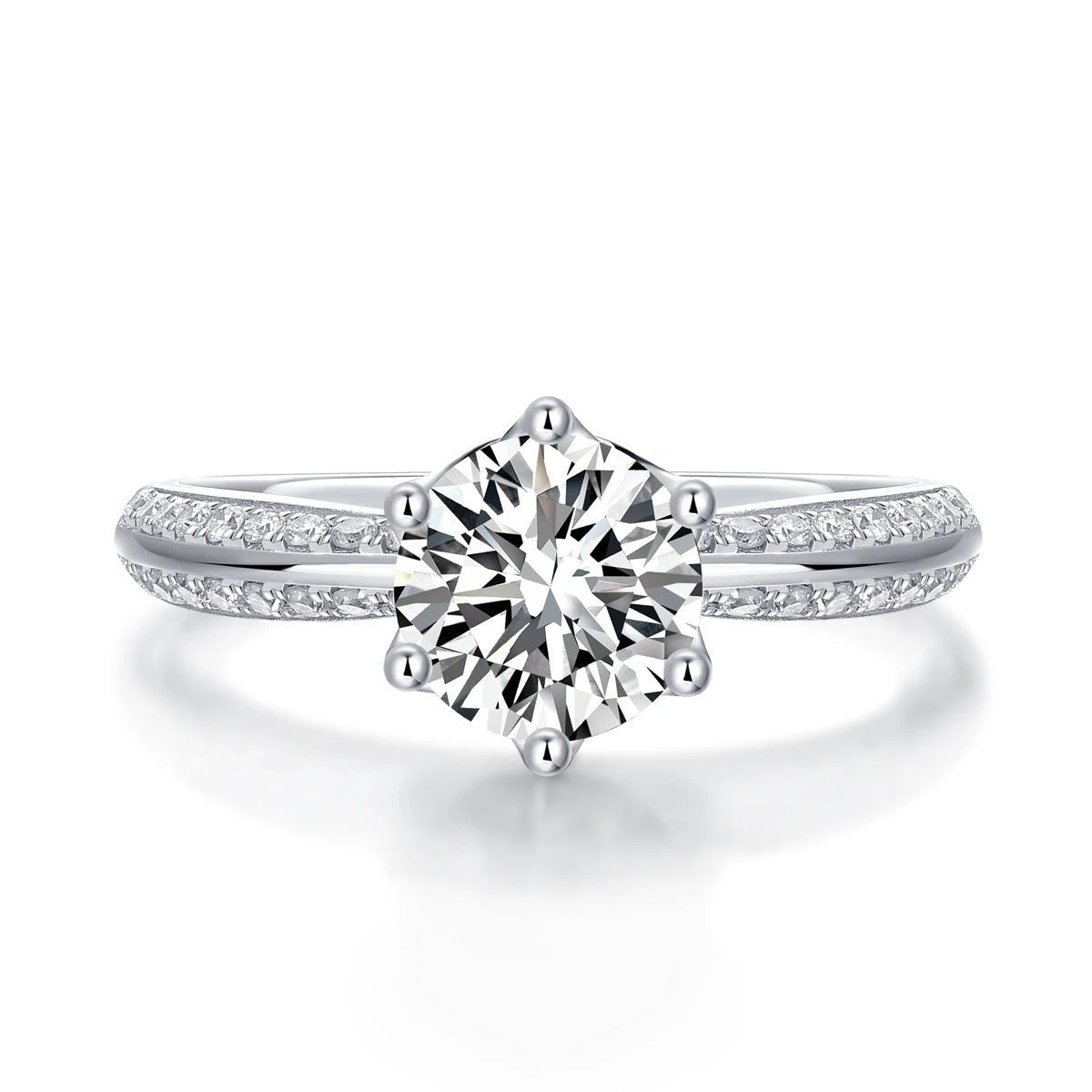 Moissanite Adjustable Ring 925 Silver – 0.5ct & 1ct VVS1 D Color GRA | Charmsolo