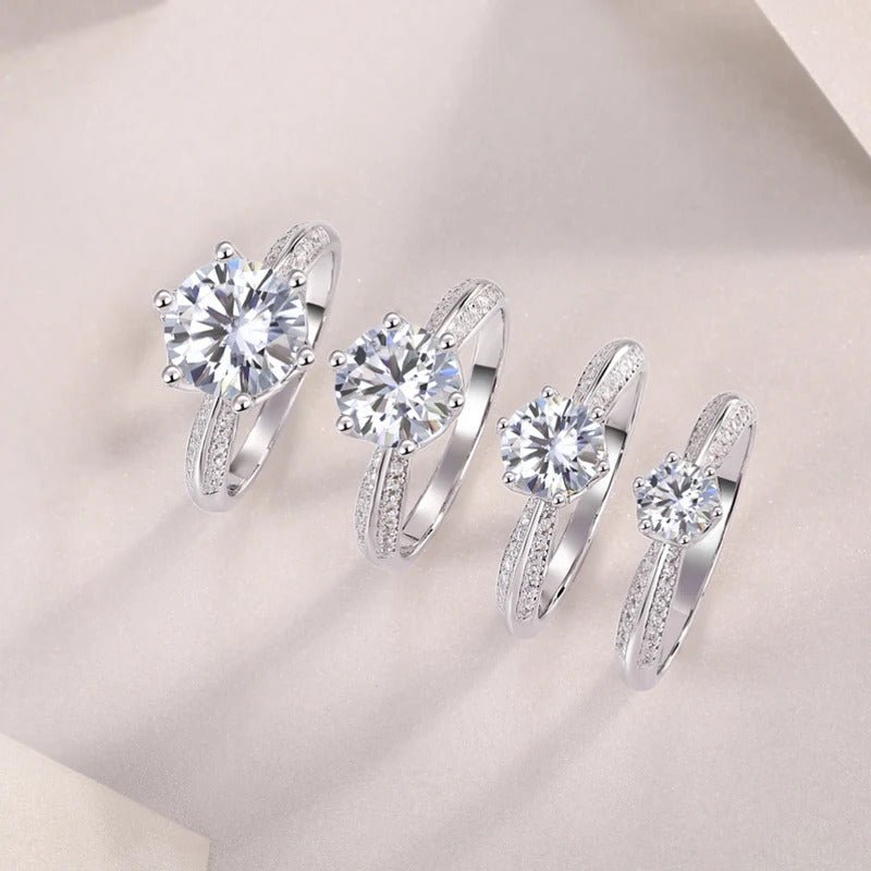 Moissanite Adjustable Ring 925 Silver – 0.5ct & 1ct VVS1 D Color GRA | Charmsolo