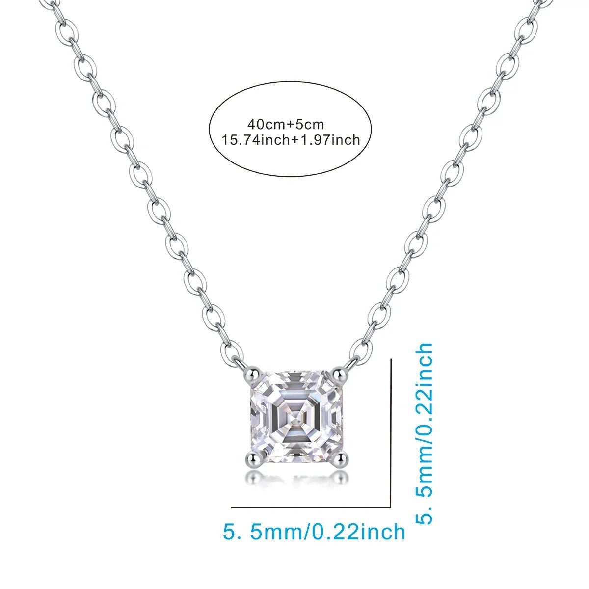 Moissanite Cross Chain Pendant Necklace | S925 Silver 18K Gold Plated | 5.5mm VVS1 D-Color | Hypoallergenic