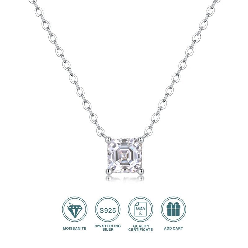 Moissanite Cross Chain Pendant Necklace | S925 Silver 18K Gold Plated | 5.5mm VVS1 D-Color | Hypoallergenic