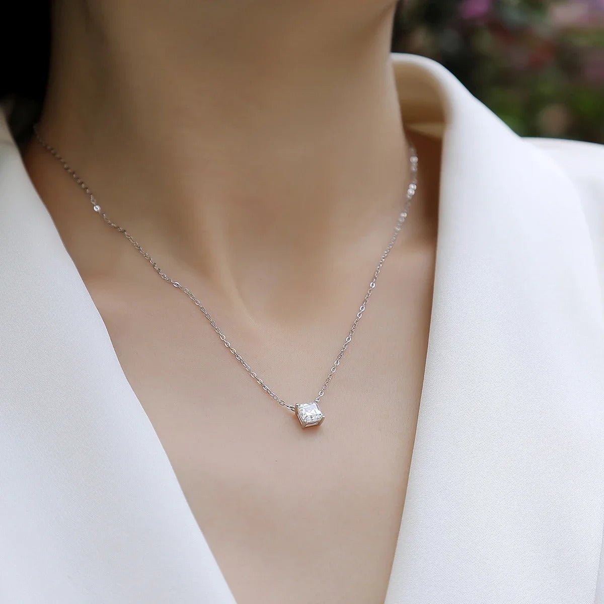 Moissanite Cross Chain Pendant Necklace | S925 Silver 18K Gold Plated | 5.5mm VVS1 D-Color | Hypoallergenic