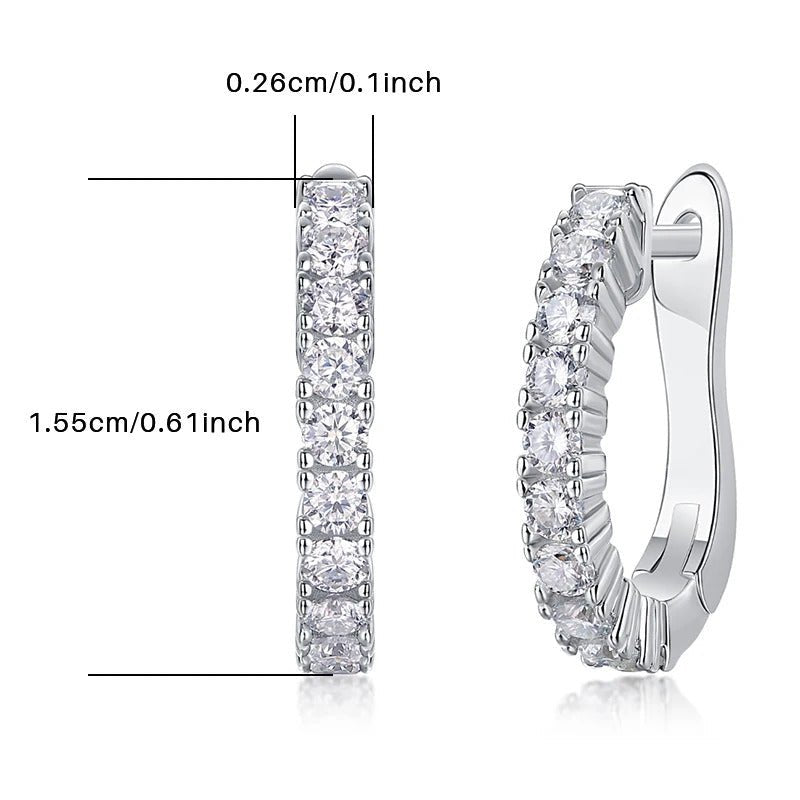 Moissanite Geometric Hoop Earrings | 925 Sterling Silver | VVS1 D Color | E13191