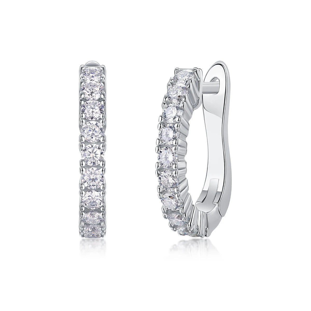 Moissanite Geometric Hoop Earrings | 925 Sterling Silver | VVS1 D Color | E13191