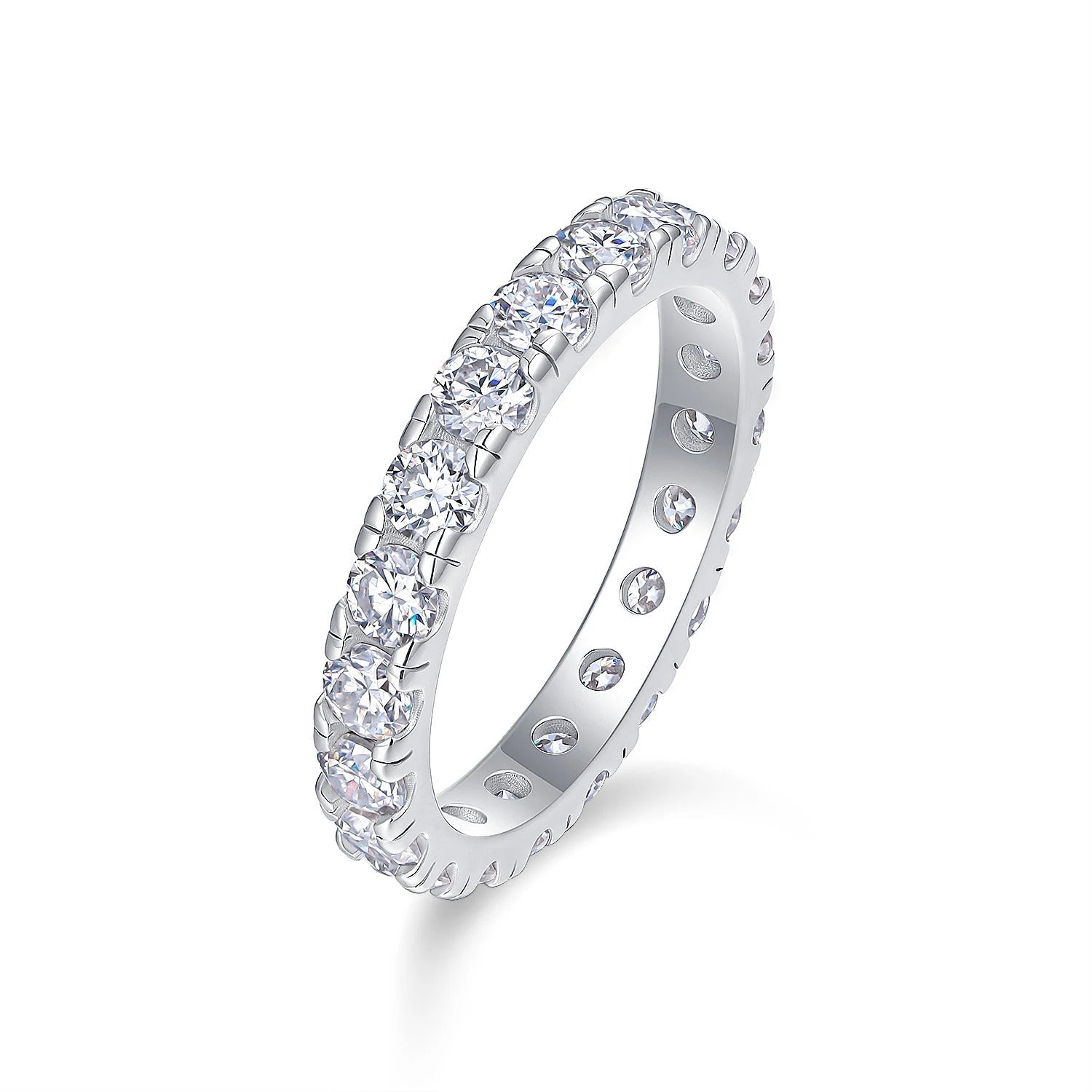 Moissanite Pavé Band Ring | 925 Sterling Silver | VVS1 D Color | R13626