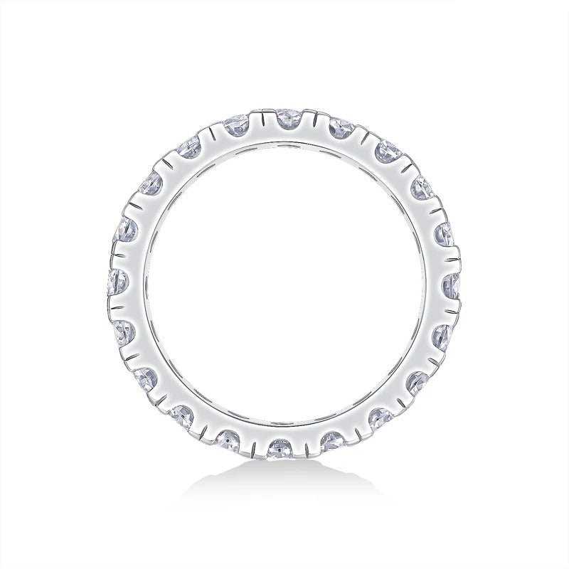 Moissanite Pavé Band Ring | 925 Sterling Silver | VVS1 D Color | R13626