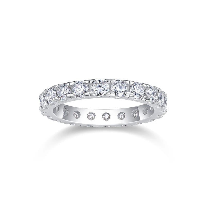 Moissanite Pavé Band Ring | 925 Sterling Silver | VVS1 D Color | R13626