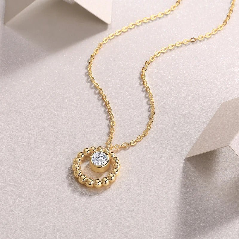 Moissanite Pendant Necklace | 925 Sterling Silver | VVS1 D Color 5.0mm | GRA Certified | Charmsolo