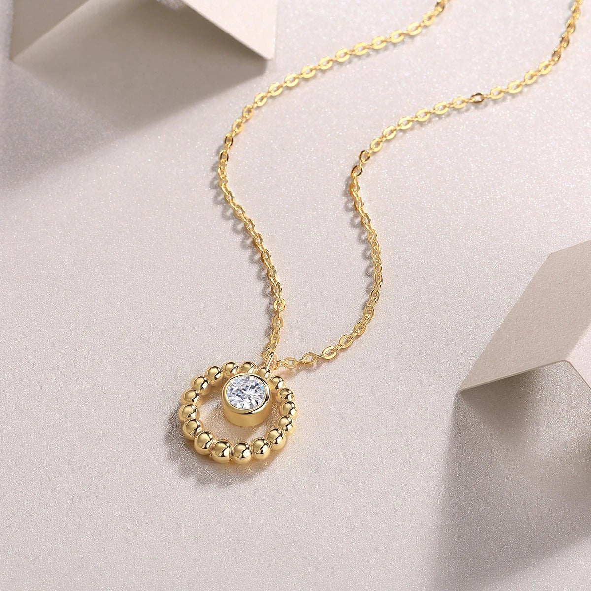 Moissanite Pendant Necklace | 925 Sterling Silver | VVS1 D Color 5.0mm | GRA Certified | Charmsolo