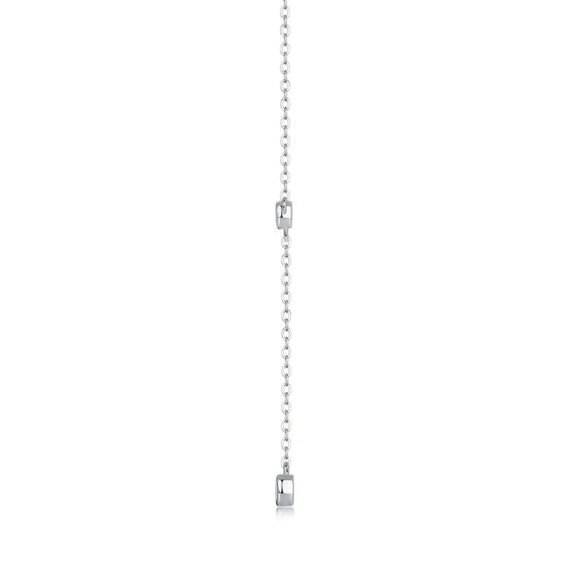 Moissanite Sparkling O Chain Pendant Necklace | 925 Silver 18K Gold Plated | 2 VVS1 D Color Stones