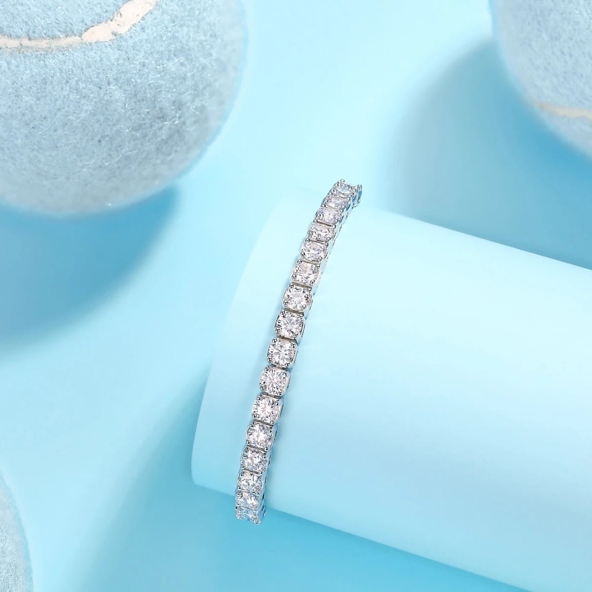 Moissanite Tennis Bracelet | S925 Silver 18K Gold Plated | 18 × 0.5ct VVS1 D-Color | Adjustable 14–20cm | GRA | Charmsolo