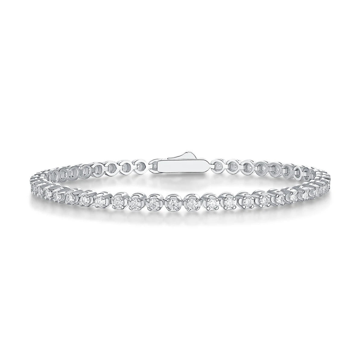Moissanite Tennis Bracelet | S925 Silver | 45 VVS1 D-Color Stones | GRA Certified | Charmsolo