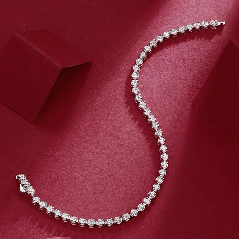 Moissanite Tennis Bracelet | S925 Silver | 45 VVS1 D-Color Stones | GRA Certified | Charmsolo