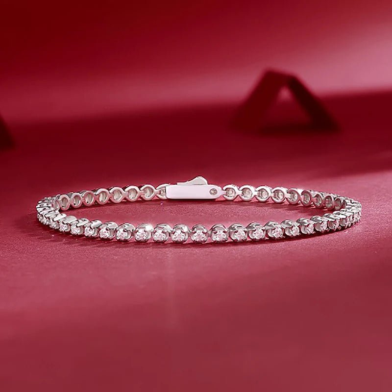 Moissanite Tennis Bracelet | S925 Silver | 45 VVS1 D-Color Stones | GRA Certified | Charmsolo