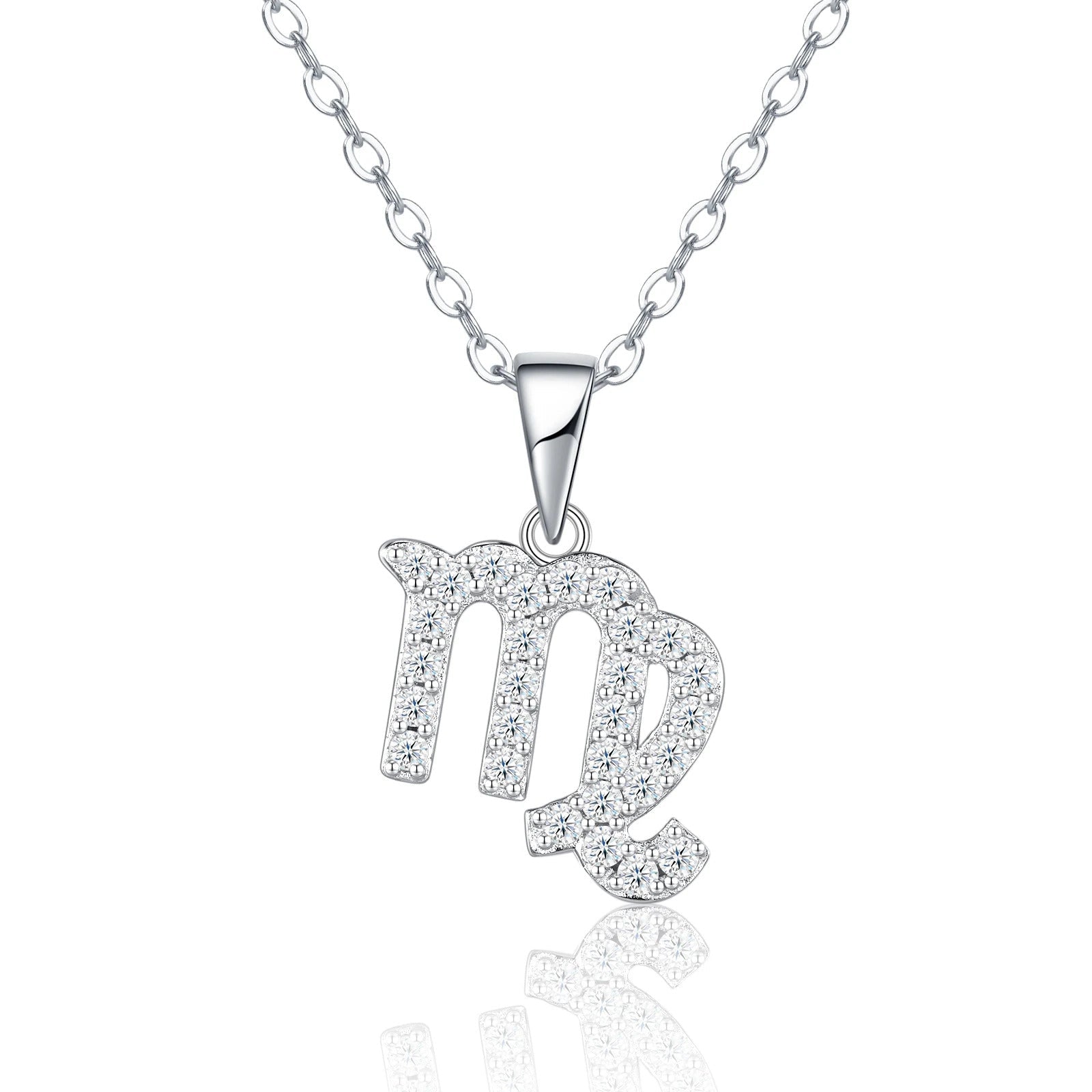 Moissanite Zodiac Sign Pendant Necklace | 925 Sterling Silver O-Chain | All 12 Signs – Charmsolo