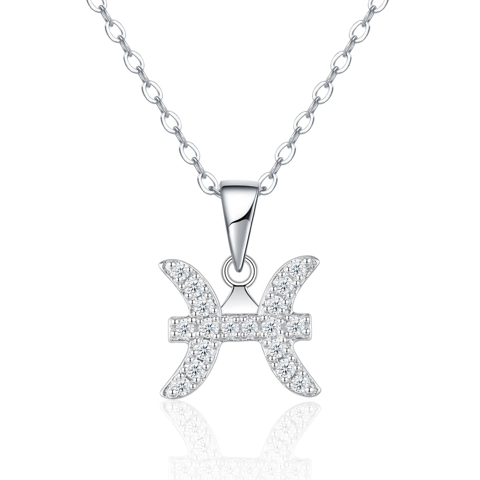 Moissanite Zodiac Sign Pendant Necklace | 925 Sterling Silver O-Chain | All 12 Signs – Charmsolo