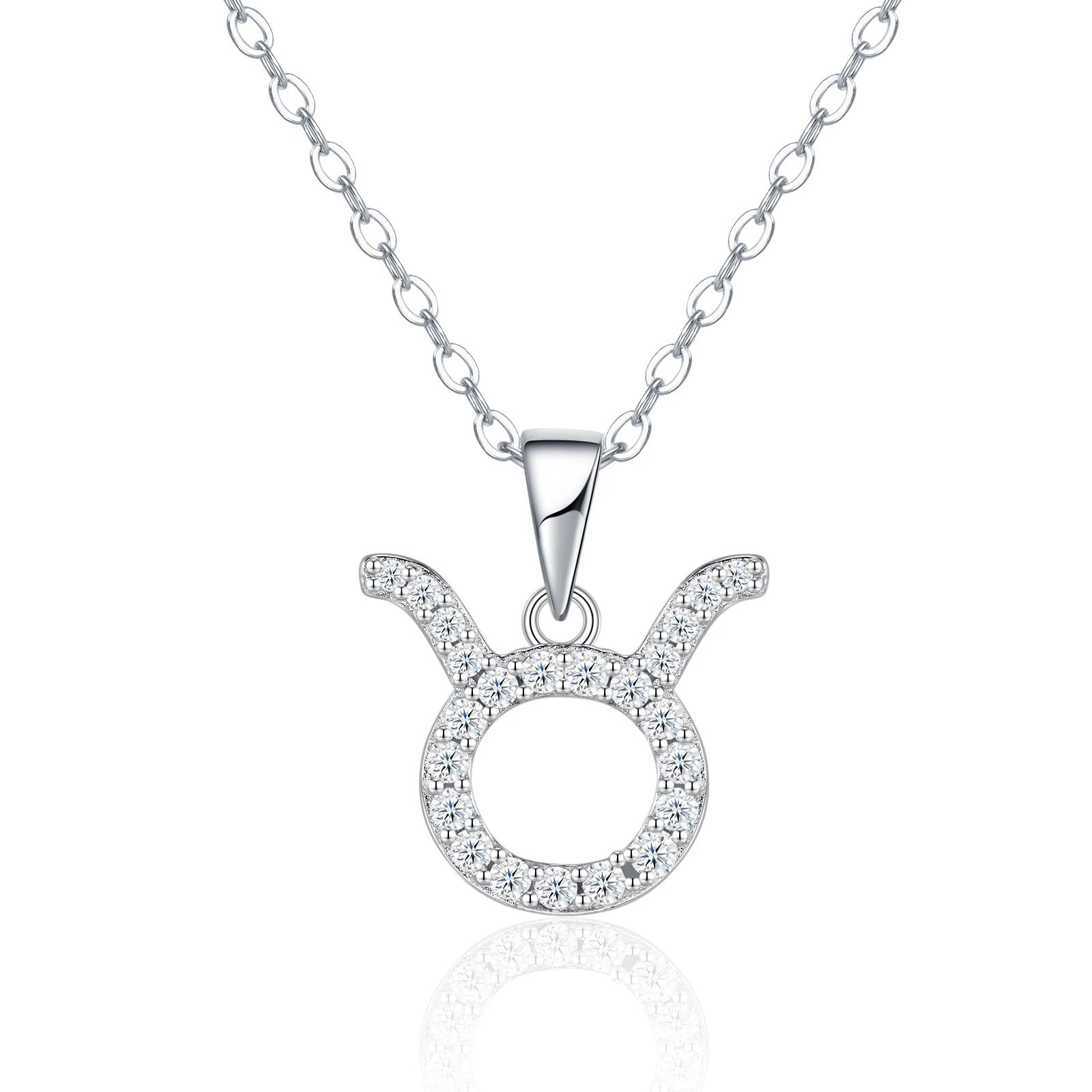 Moissanite Zodiac Sign Pendant Necklace | 925 Sterling Silver O-Chain | All 12 Signs – Charmsolo