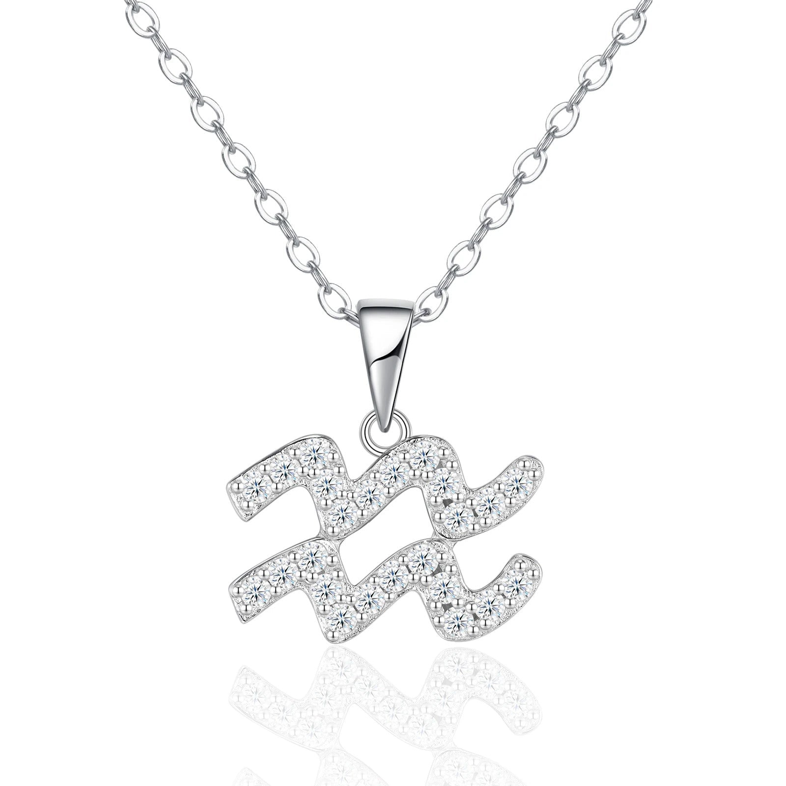Moissanite Zodiac Sign Pendant Necklace | 925 Sterling Silver O-Chain | All 12 Signs – Charmsolo