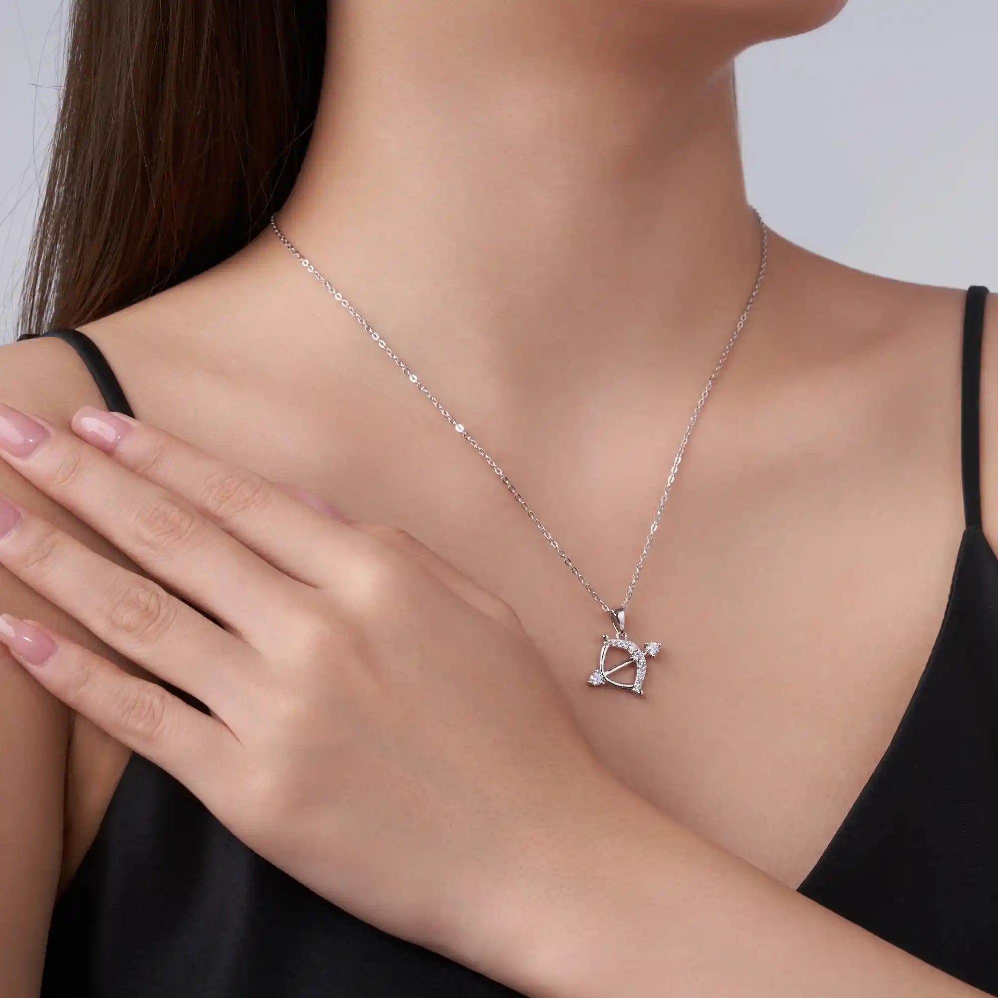 Moissanite Zodiac Sign Pendant Necklace | 925 Sterling Silver O-Chain | All 12 Signs – Charmsolo
