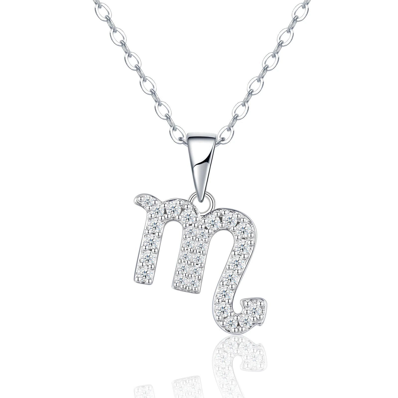 Moissanite Zodiac Sign Pendant Necklace | 925 Sterling Silver O-Chain | All 12 Signs – Charmsolo