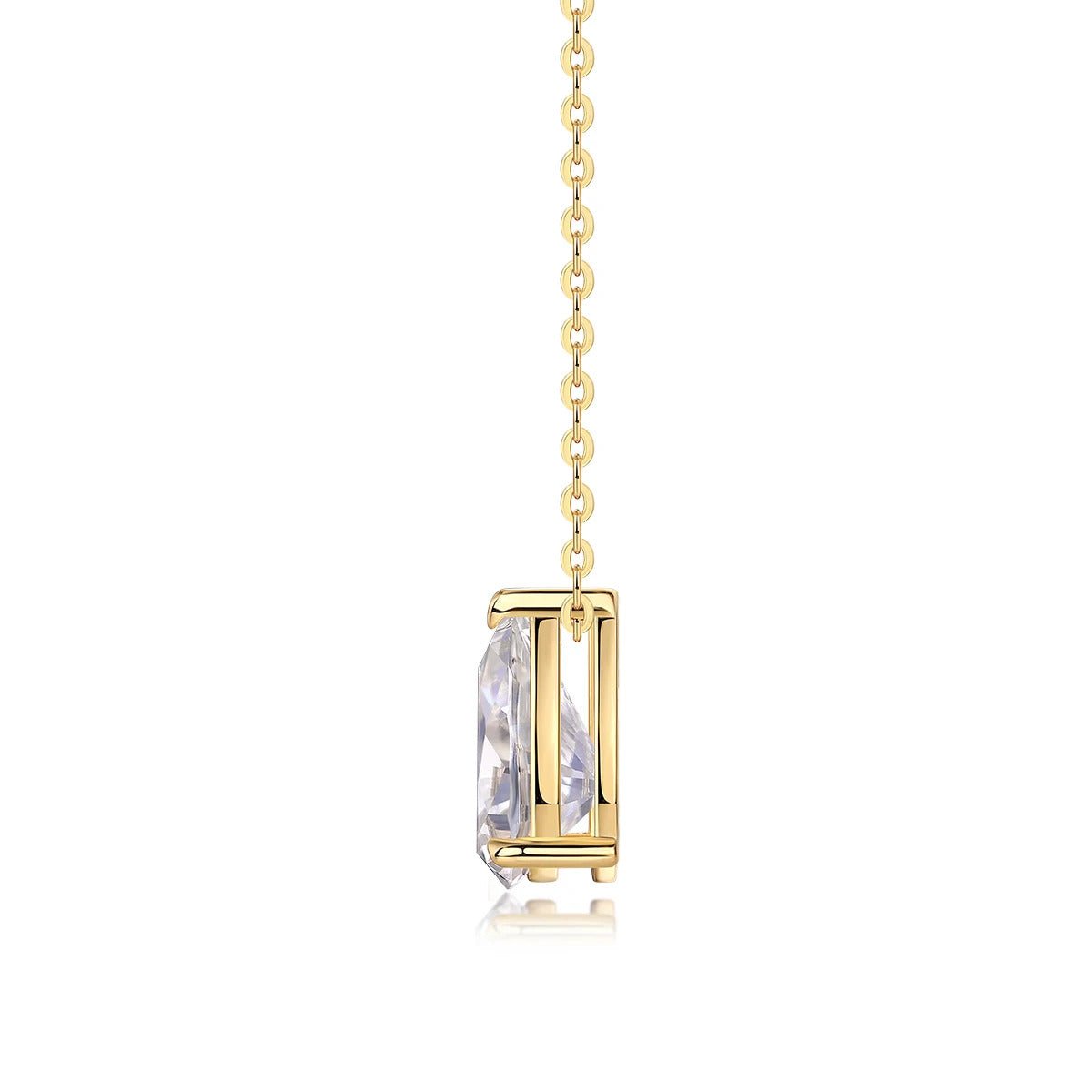 Pear-Cut Moissanite Cross Chain Necklace | S925 Silver Thick 18K Gold Plated | Multi-Size | GRA Certified | Charmsolo