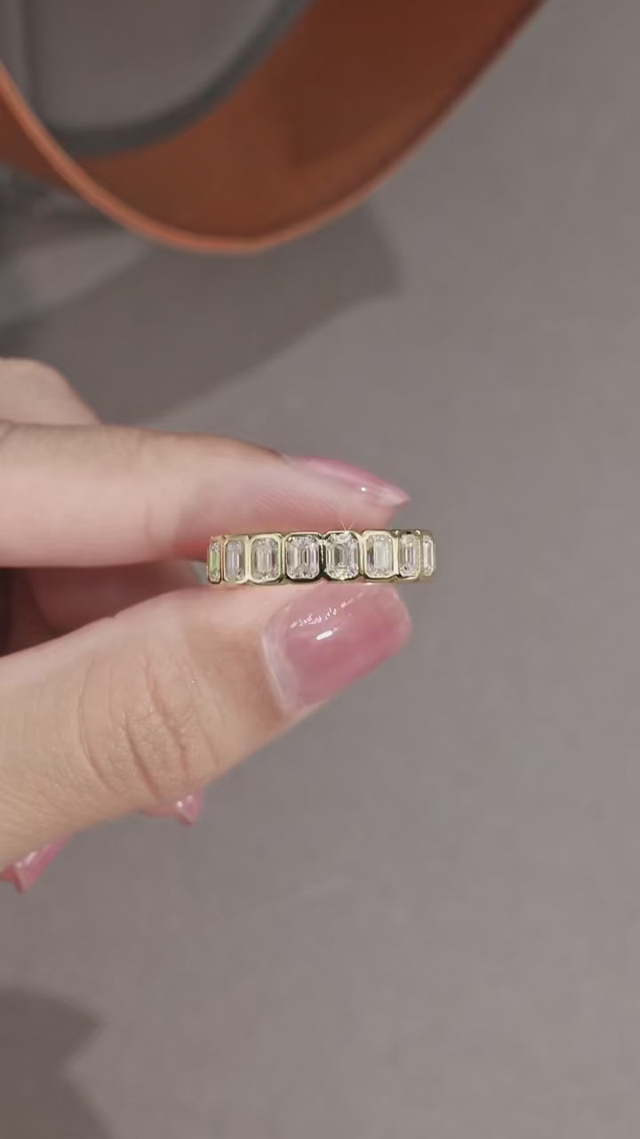 Charmsolo R15280 Hip Hop Moissanite Pavé Diamond Ring | 925 Silver Thick 18K Gold Plated