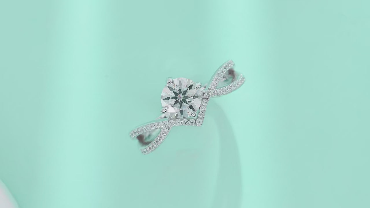 1ct Crown Moissanite Ring | S925 Silver 18K Gold Plated | VVS1 D-Color | GRA Certified | Charmsolo